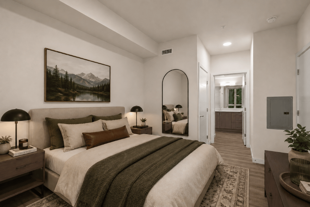 Staged Bedroom l 1x1 Deluxe l Fryar Flats web