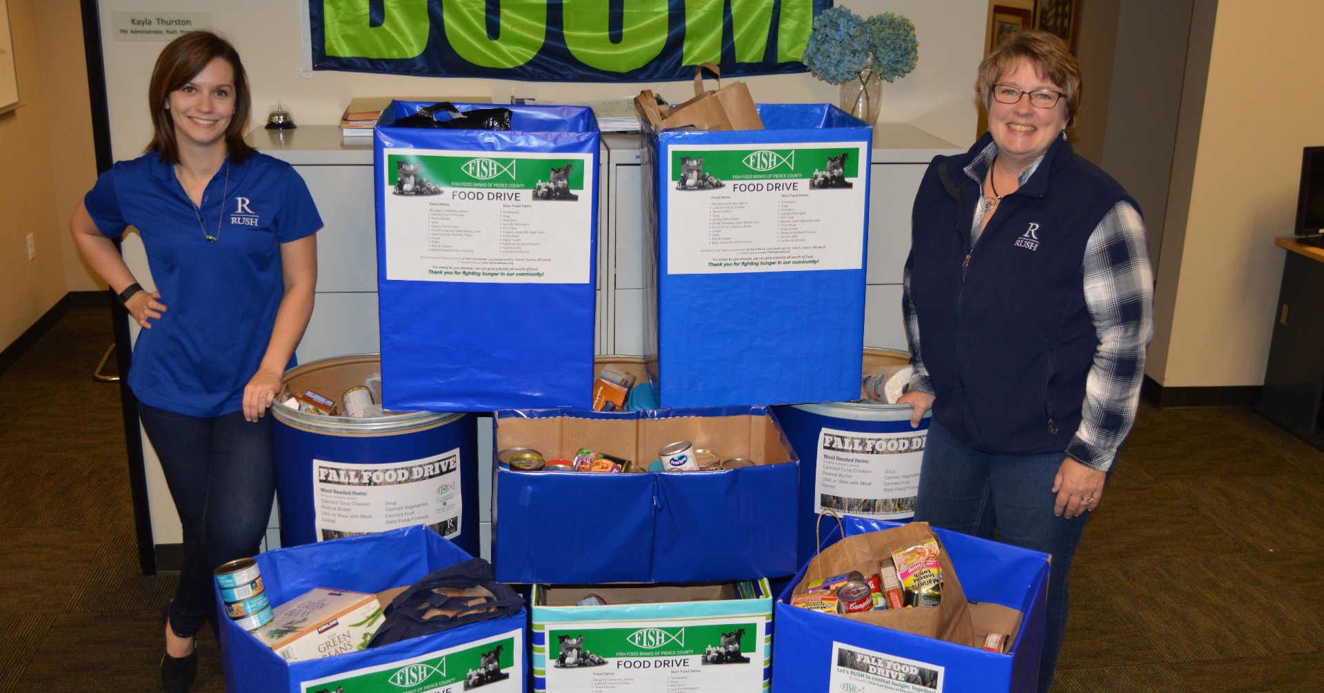 Rush Properties Donates 690 lbs of Food to FISH Food Banks